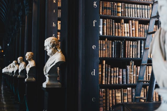 Shelves full of legal books